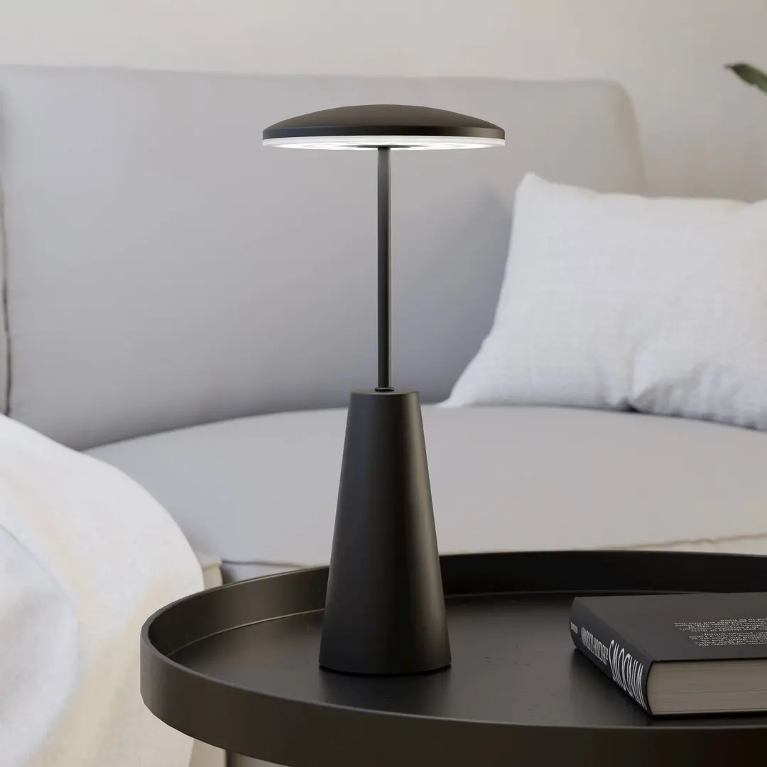 EGLO LED-Akkuleuchte Piccola, schwarz, Höhe 28cm, Metall, IP54