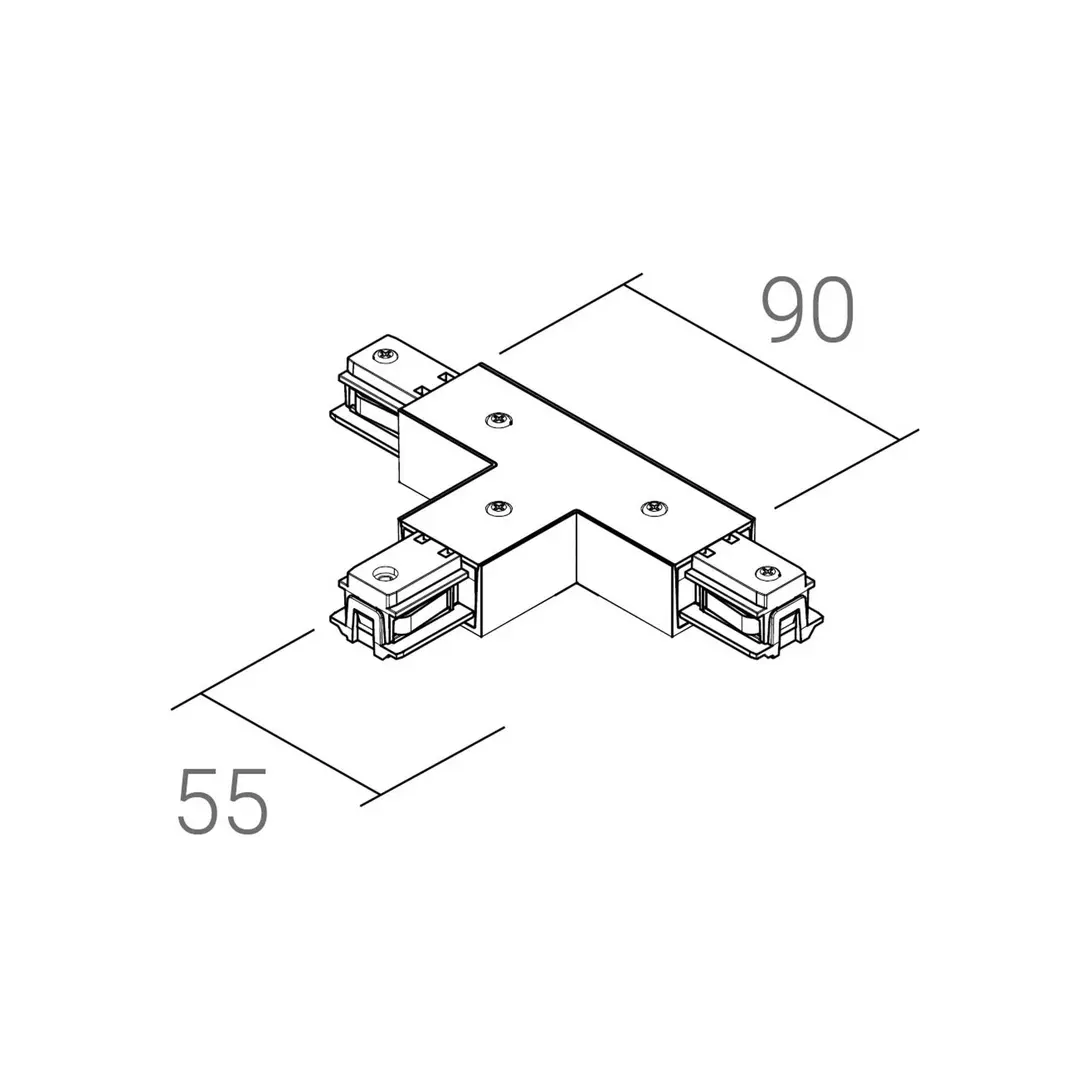 Ivela T-Verbinder SQUARE 48 V, weiß, Schutzleiter links