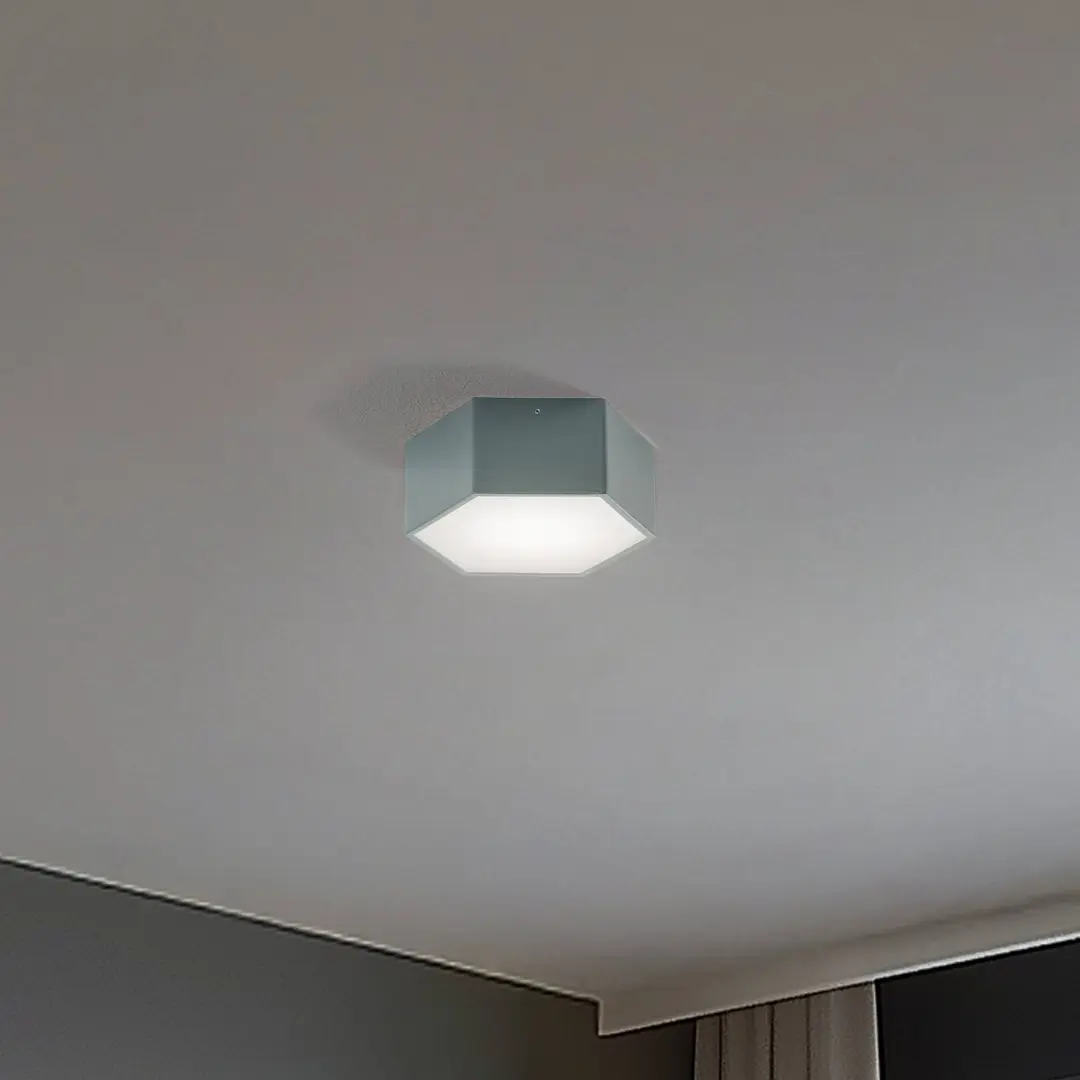 Argon LED-Deckenleuchte Libre, salbeigrün, Stahl, 3.000 K