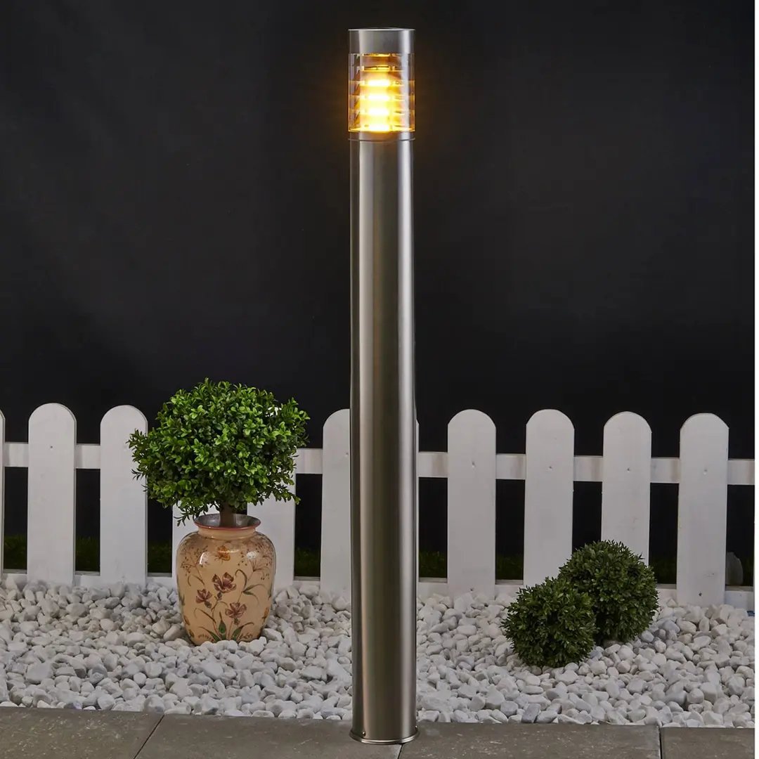 Lindby Wegeleuchte Enja, 100 cm, Edelstahl, IP44, E27