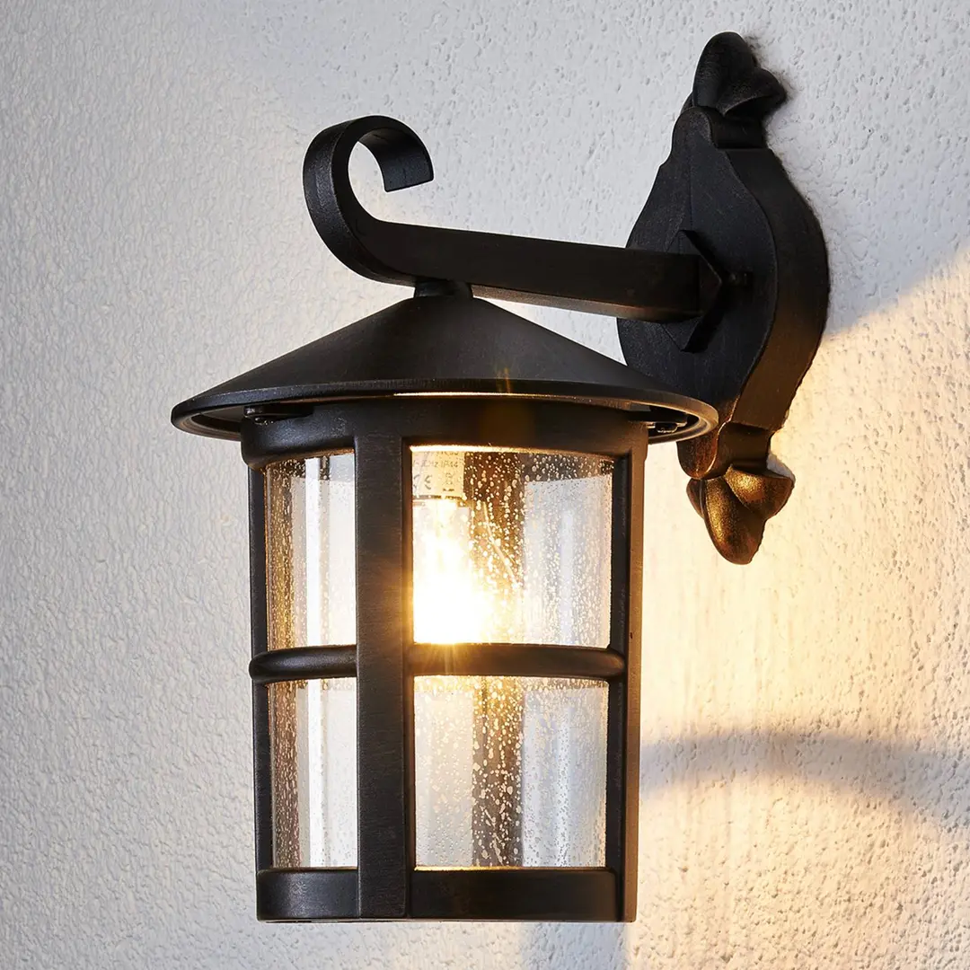 Lindby Wandleuchte Florentine, 35 cm, rostfarben, Alu, IP44