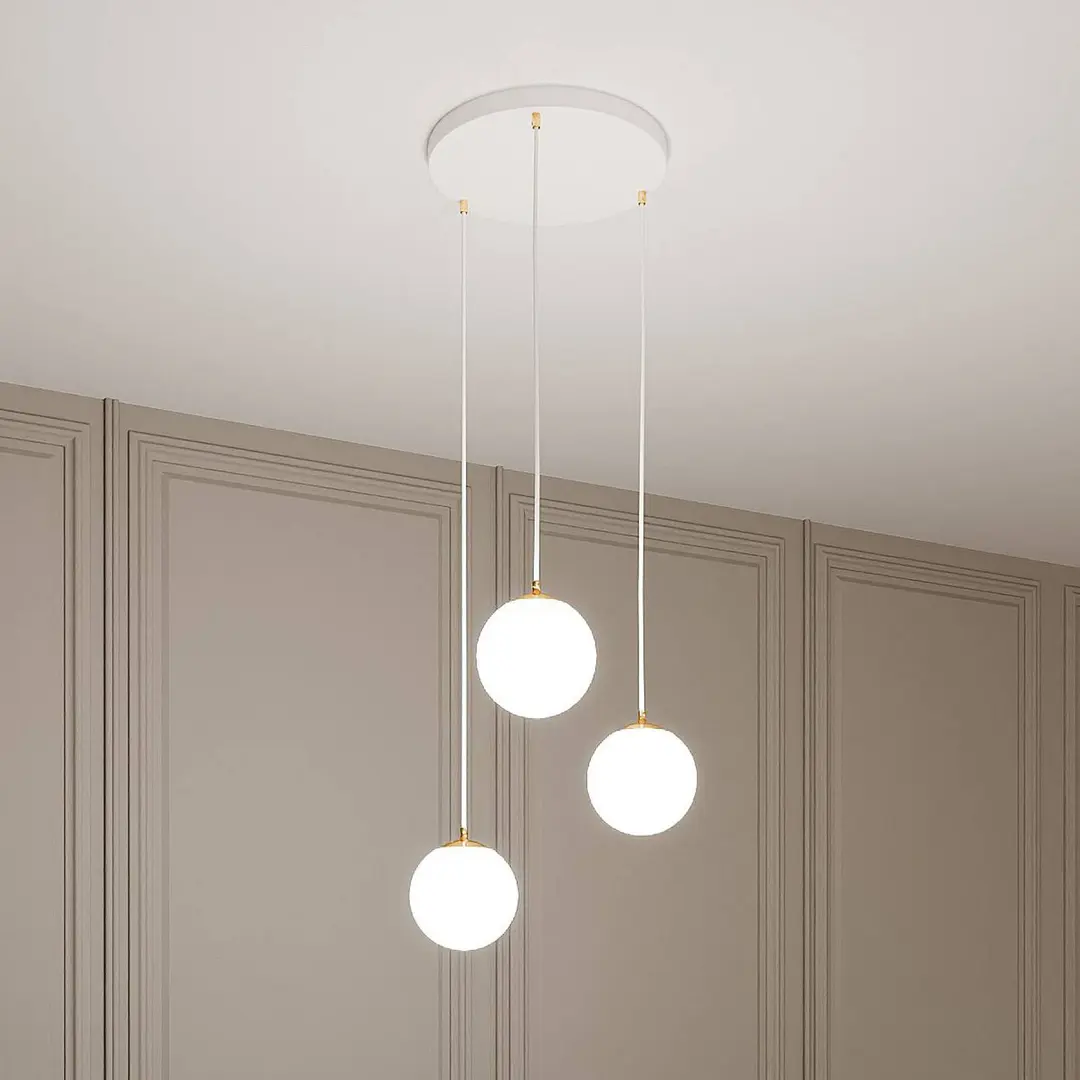 EMIBIG LIGHTING Hängeleuchte Royal, 3-flg., opalweiß/weiß, Glas, E14