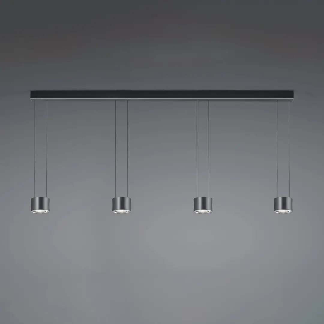 BANKAMP Impulse Flex LED-Hängeleuchte 4fl. schwarz