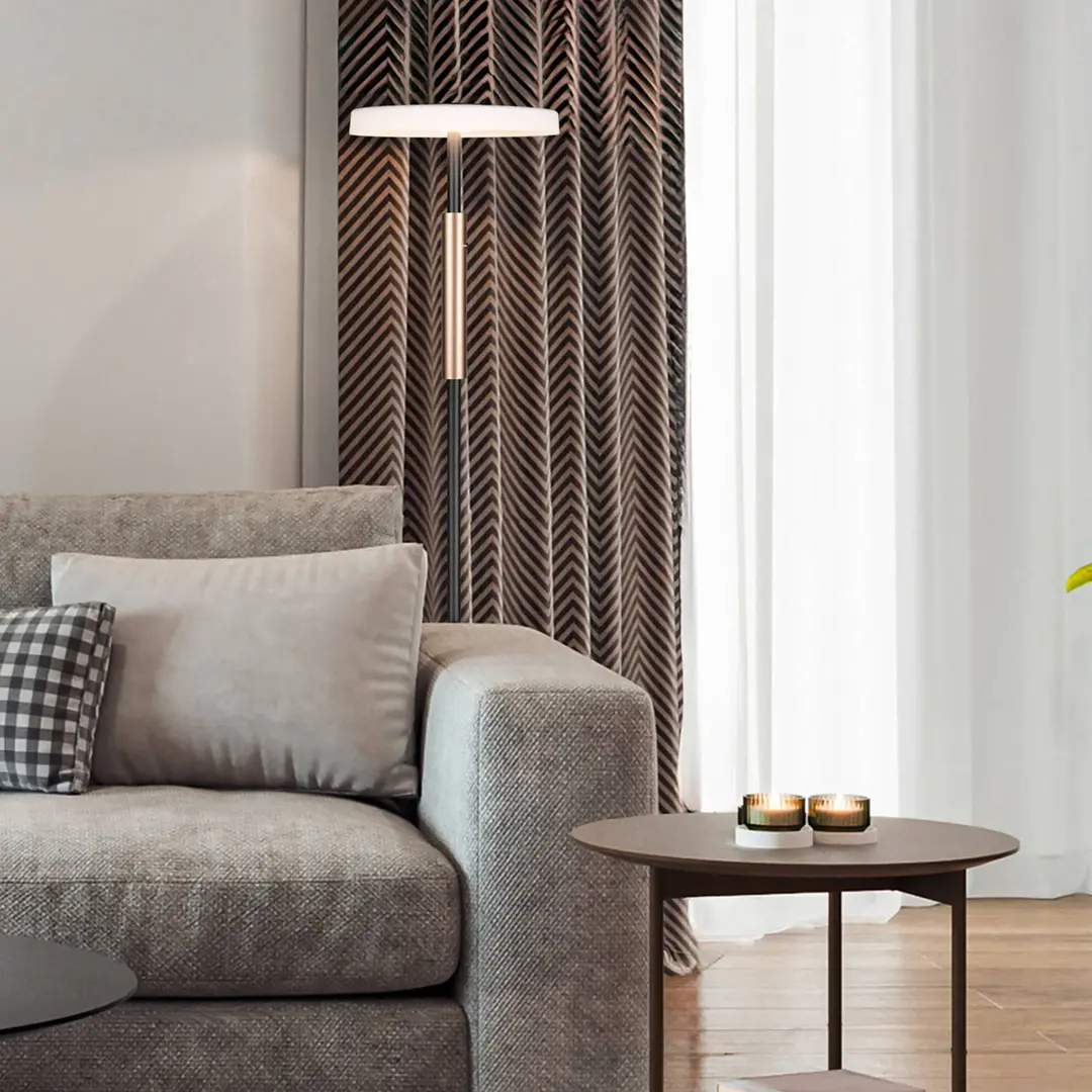 Trio Lighting LED-Stehlampe Celeste weiß/braun 160 cm Glas/Metall Touchdim