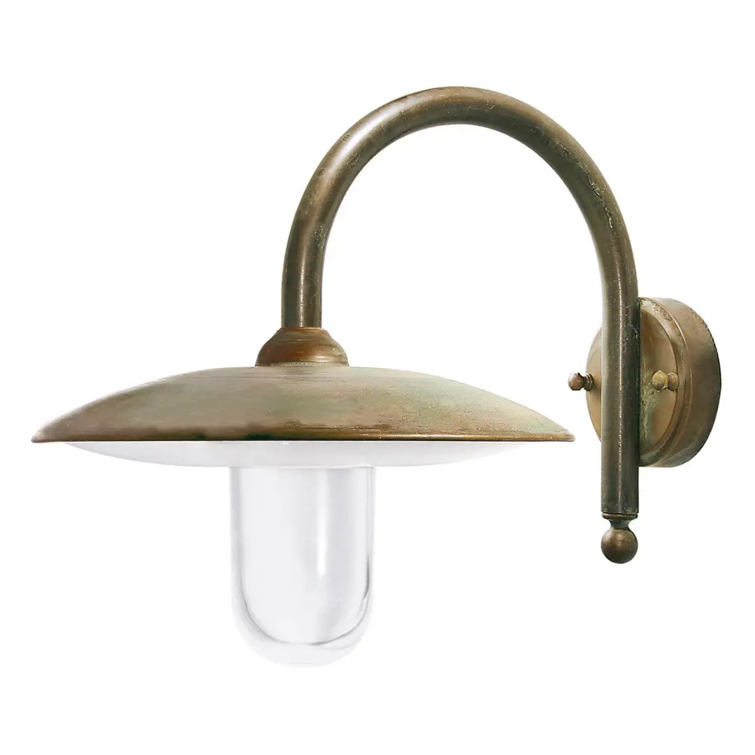 Moretti Luce Außenwandleuchte Casale Tiefe 42cm, messing antik