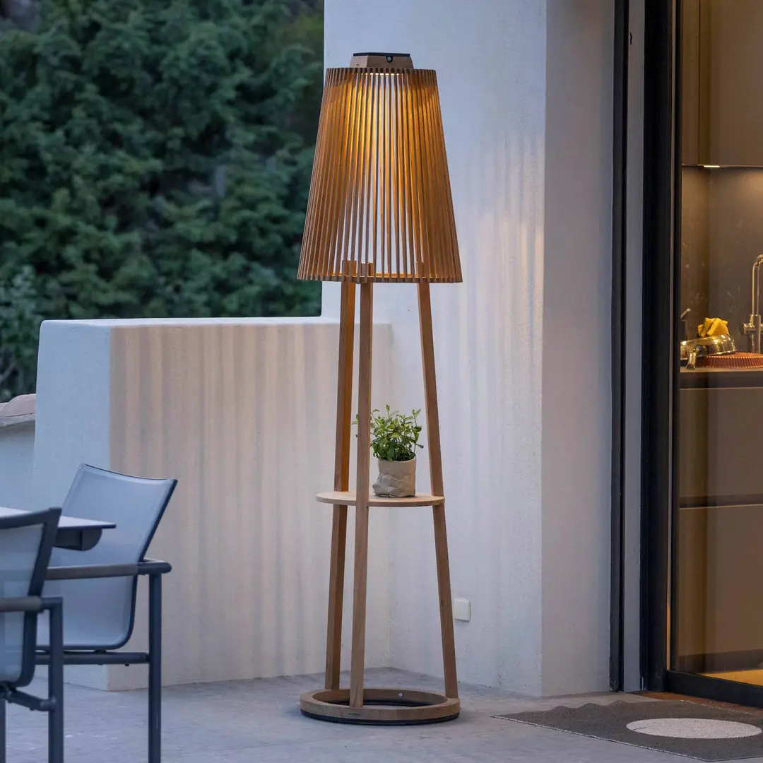 Les Jardins Solar-Stehleuchte Tecka mit Sensor, teak
