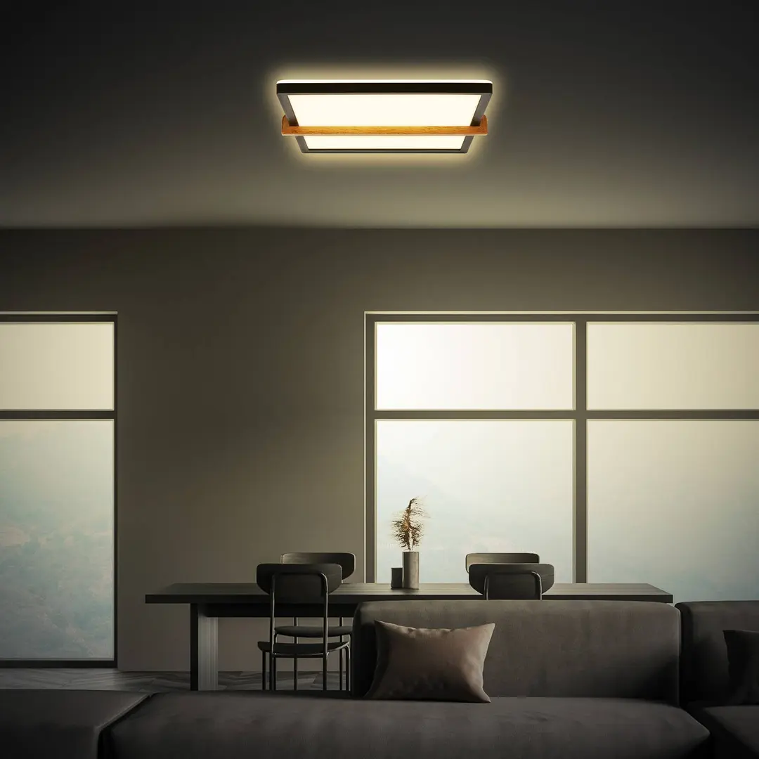 Briloner LED-Deckenleuchte Remsa, 29x31,5 cm, Kunststoff, schwarz