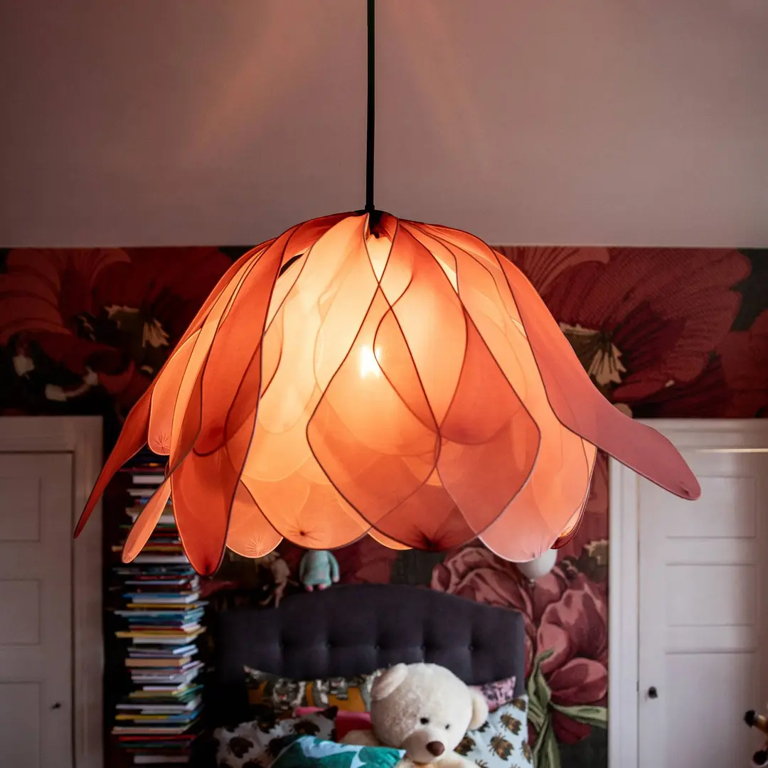 By Rydéns Pendelleuchte Lou Lou, rosa, Ø 80 cm, Stoff