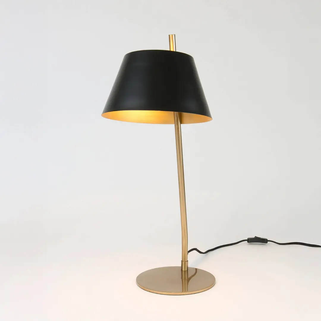 Holländer Tischleuchte ADEA, schwarz/gold, Höhe 61 cm, Metall, E27