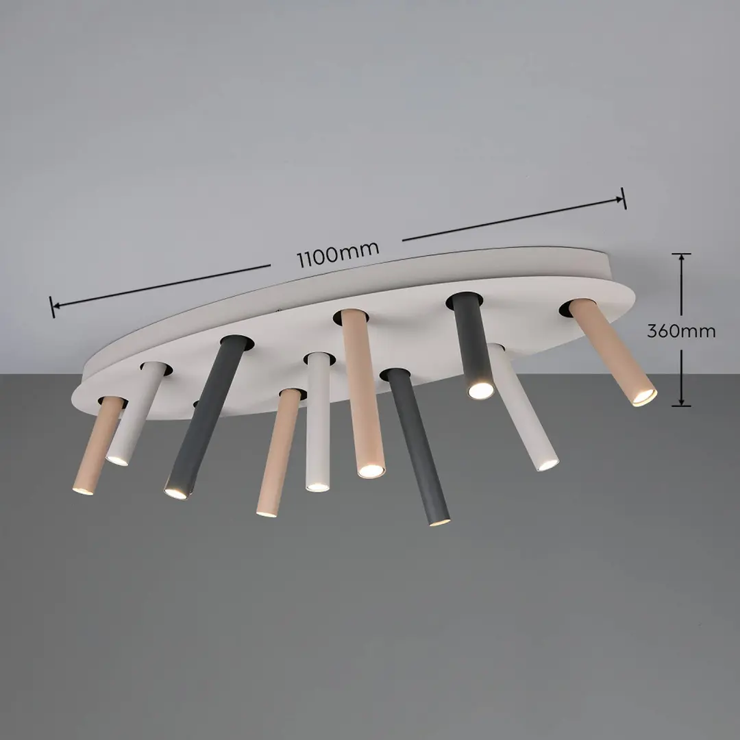 Trio Lighting Deckenlampe Terloa, bunt, Länge 110 cm, Metall, 11-flg.