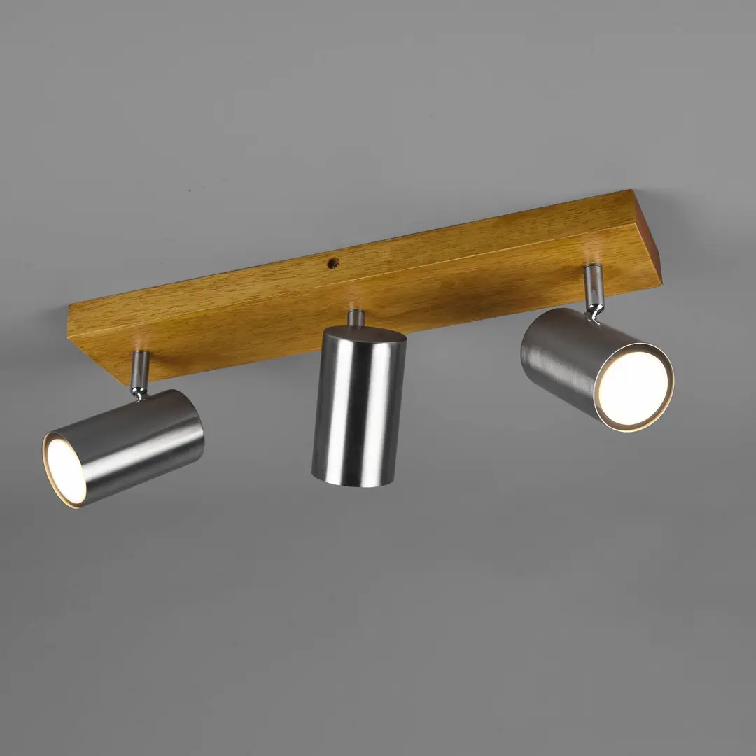 Trio Lighting Deckenstrahler Marley, nickel matt, 3-flammig