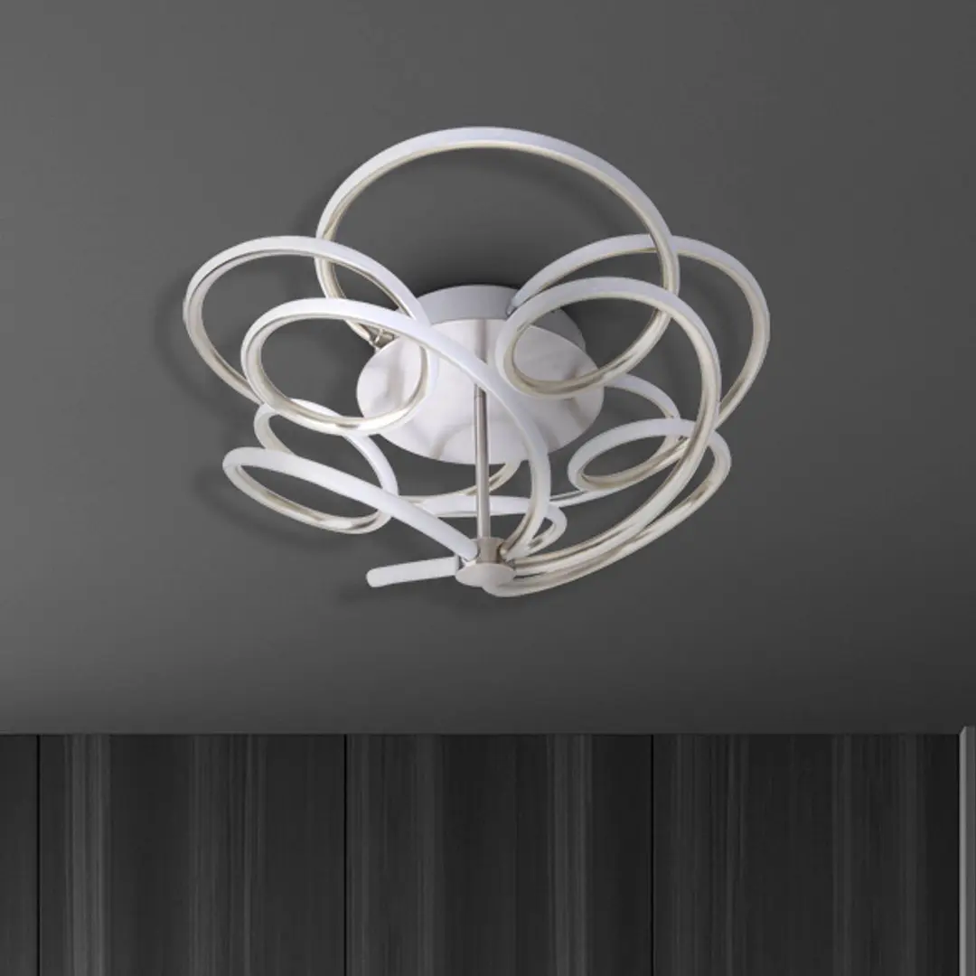 Naeve Leuchten LED-Deckenleuchte Rizado, step-dim, nickel satin
