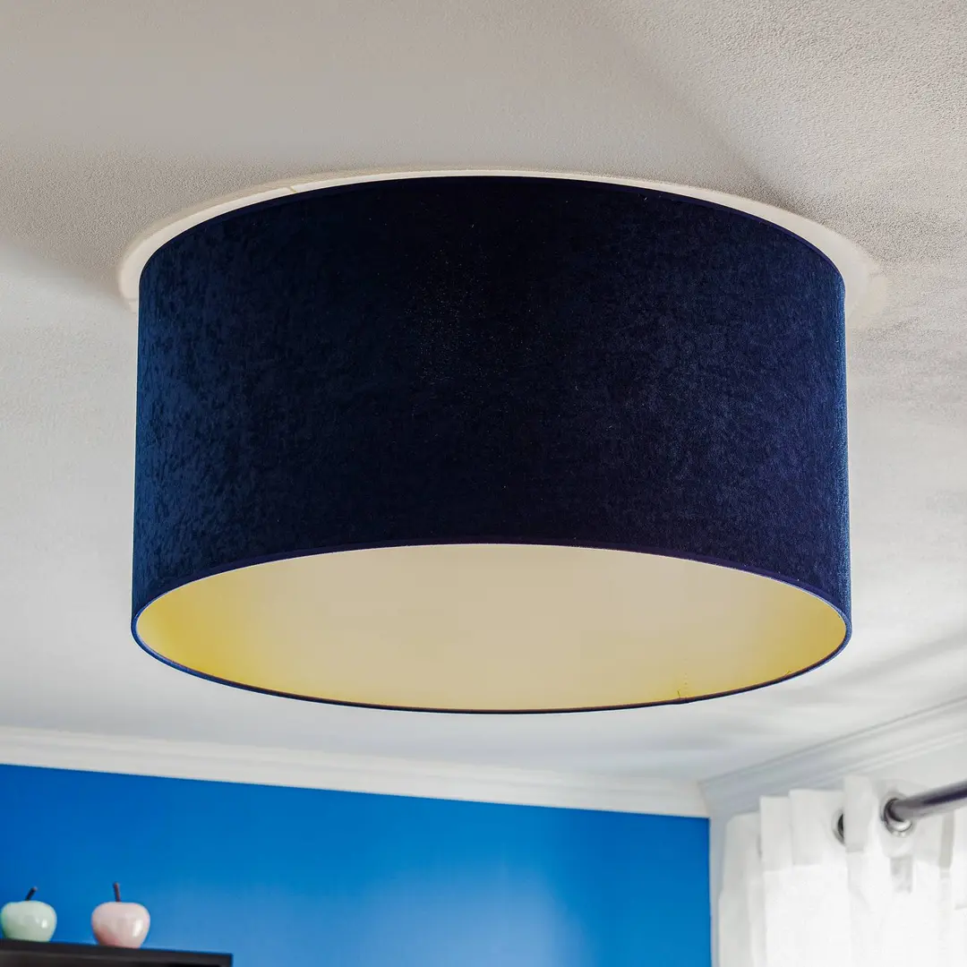 Duolla Deckenlampe Golden Roller Ø 60cm dunkelblau/gold