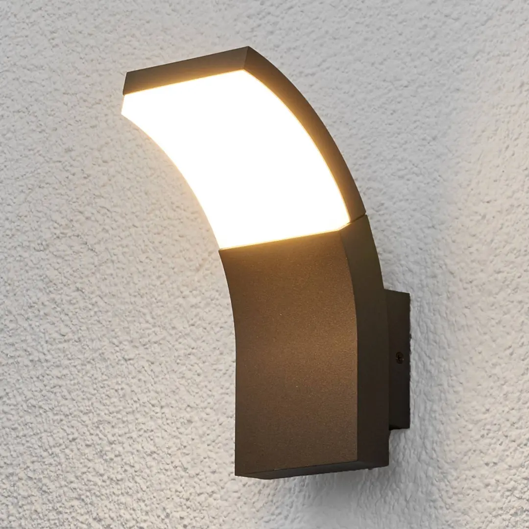 Lucande LED-Außenwandleuchte Timm, 20 cm, anthrazit, IP54