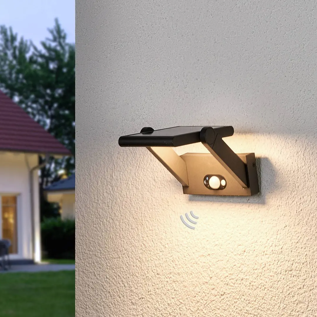 LUCANDE Solarbetriebene LED-Außenwandlampe Valerian