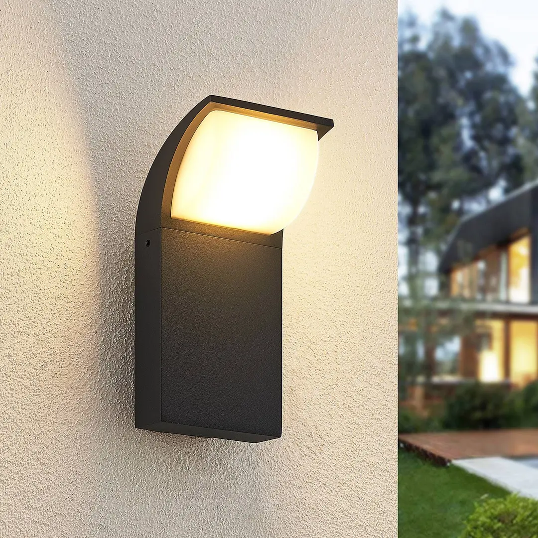Lucande LED-Außenwandleuchte Tinna, 20 cm, anthrazit, IP65