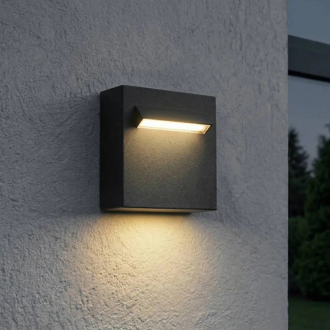Lucande LED-Außenwandleuchte Joril, 9,4 cm, schwarz, IP65