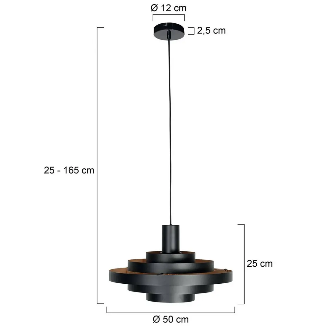 Steinhauer Hängeleuchte Halo Cirque, schwarz, Metall, Ø 50 cm, E27