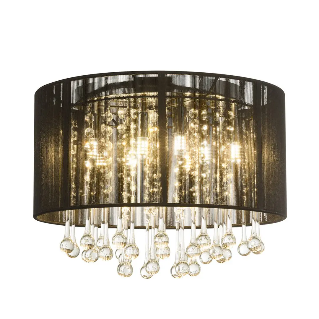 Globo LED-Deckenleuchte Sierra, Seidenschirm, Behang