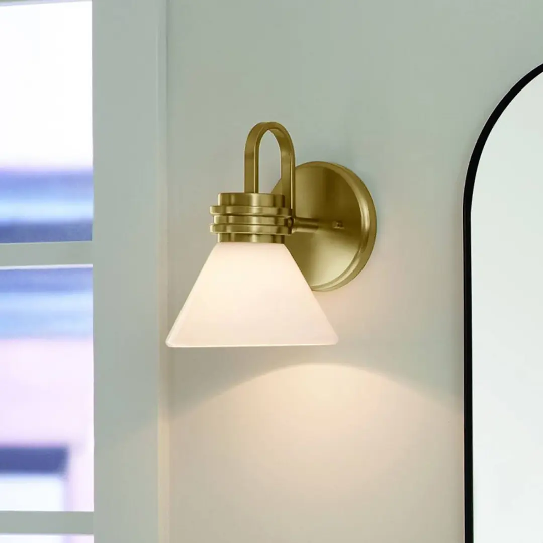 KICHLER Wandleuchte Farum 1, bronzefarben, Stahl, Glas, G9