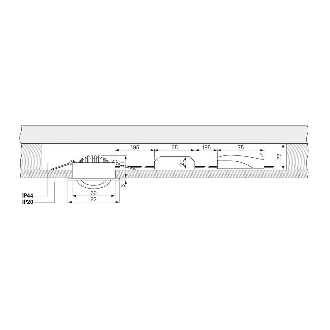 Deko-Light LED-Deckeneinbauleuchte Dione, IP44, 4.000 K, weiß, dimmbar