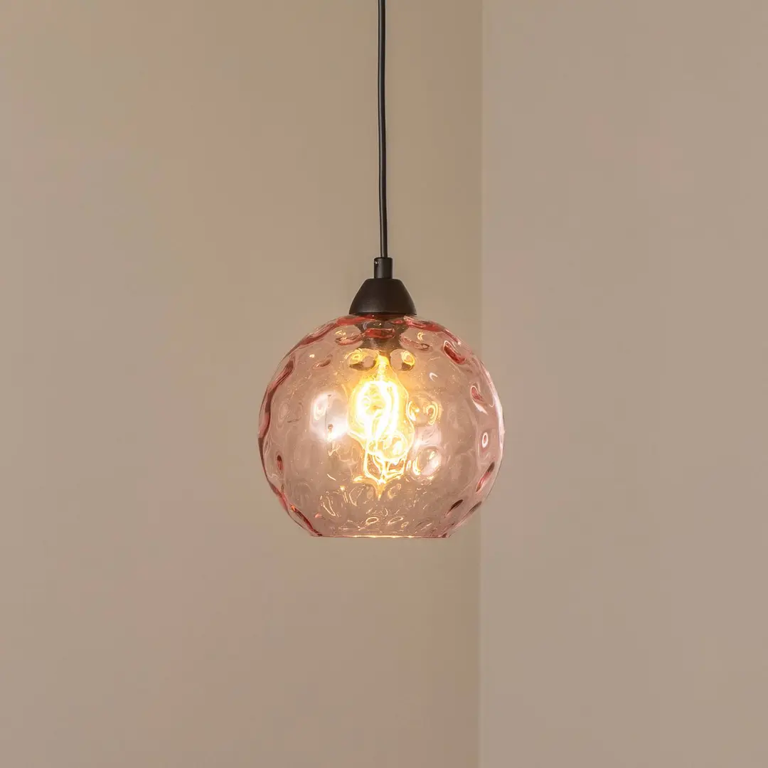 Opviq Pendelleuchte Benek, pink, Glas, Ø 20 cm, E27