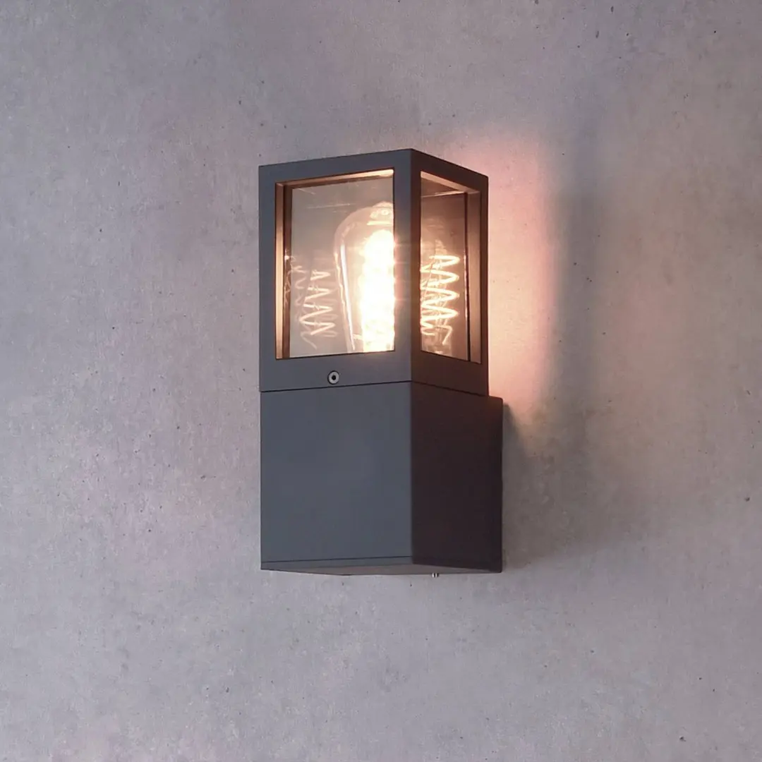 Deko-Light Außenwandlampe Facado II, grau/rauchgrau, Breite 11 cm, IP65