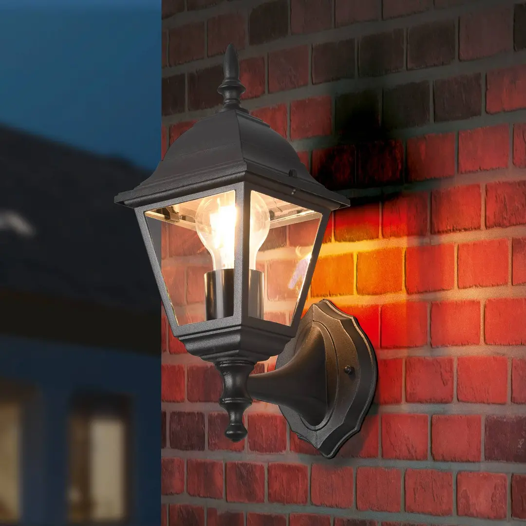 Trio Lighting Außenwandleuchte Livenza, Fassung oben, schwarz, Alu