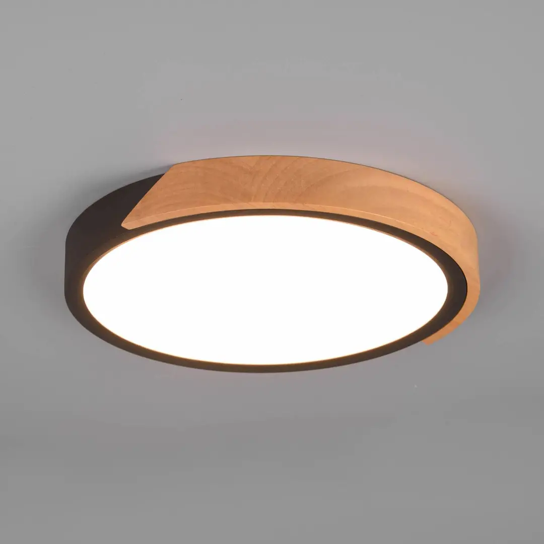 Reality Leuchten LED-Deckenleuchte Jano, Ø 31,5 cm, 3.000K, schwarz