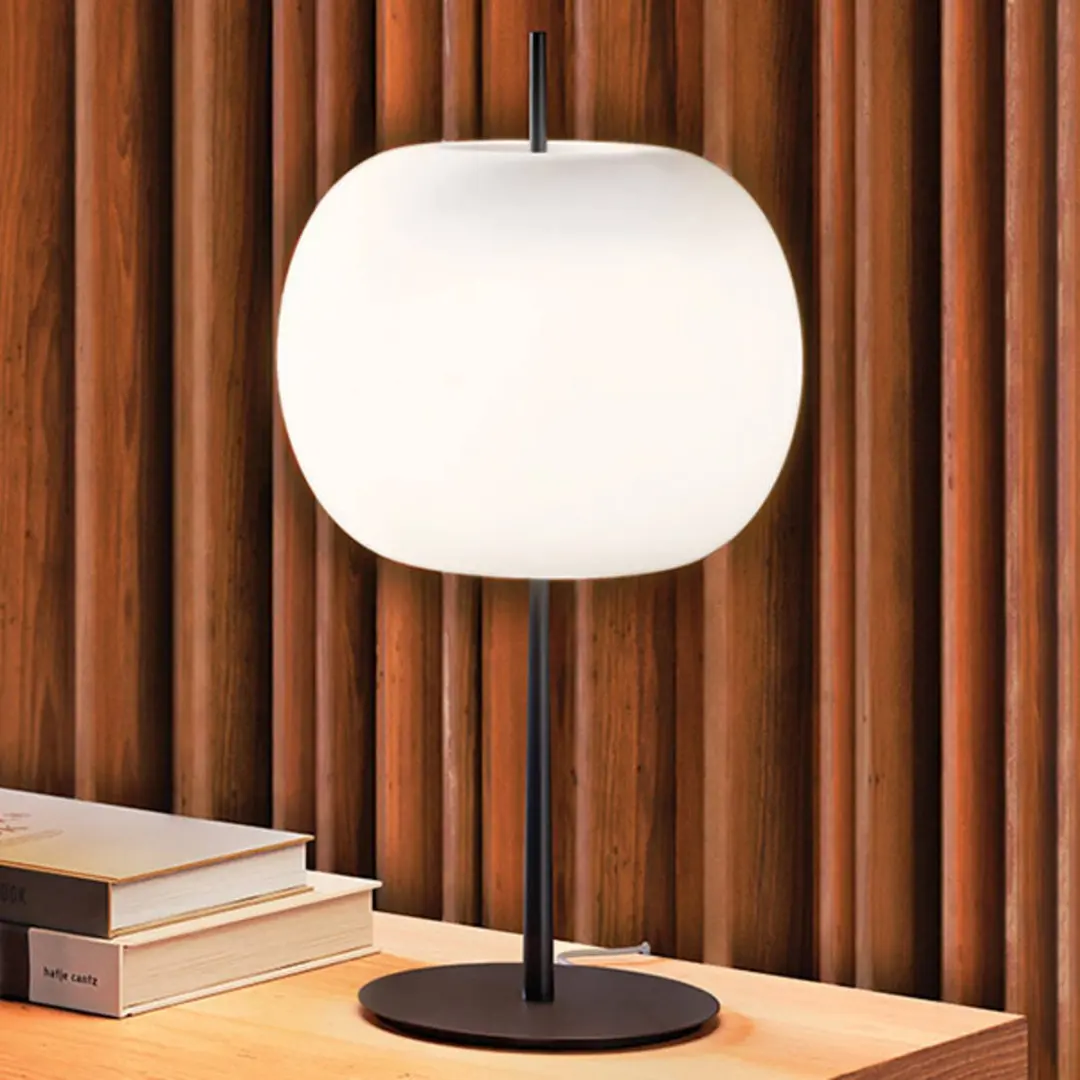 kdln Tischleuchte Kushi XL, schwarz/weiß, Höhe 60 cm, dim