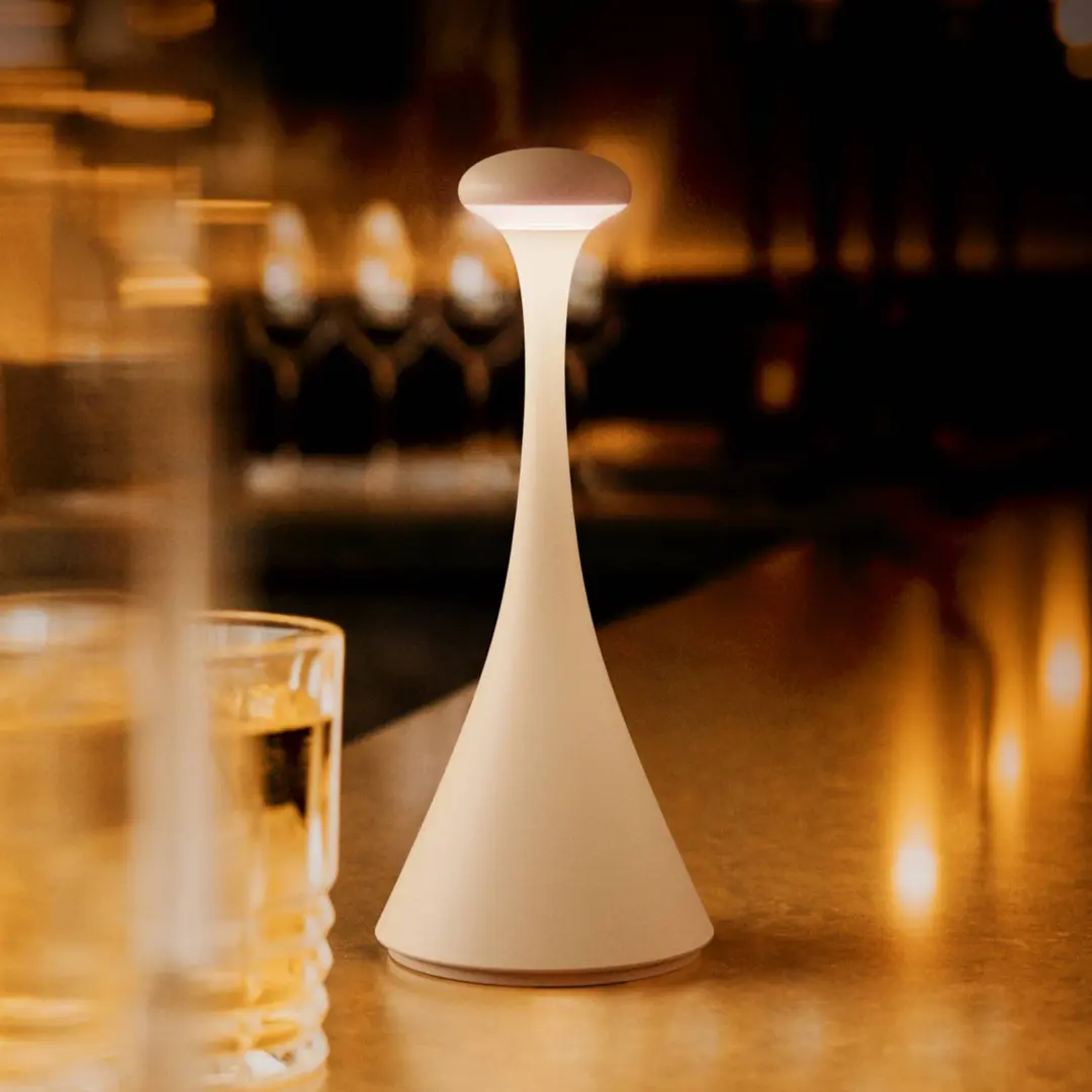 Sigor LED-Akkutischleuchte Nudrop mini, dünenbeige, IP54, dimmbar