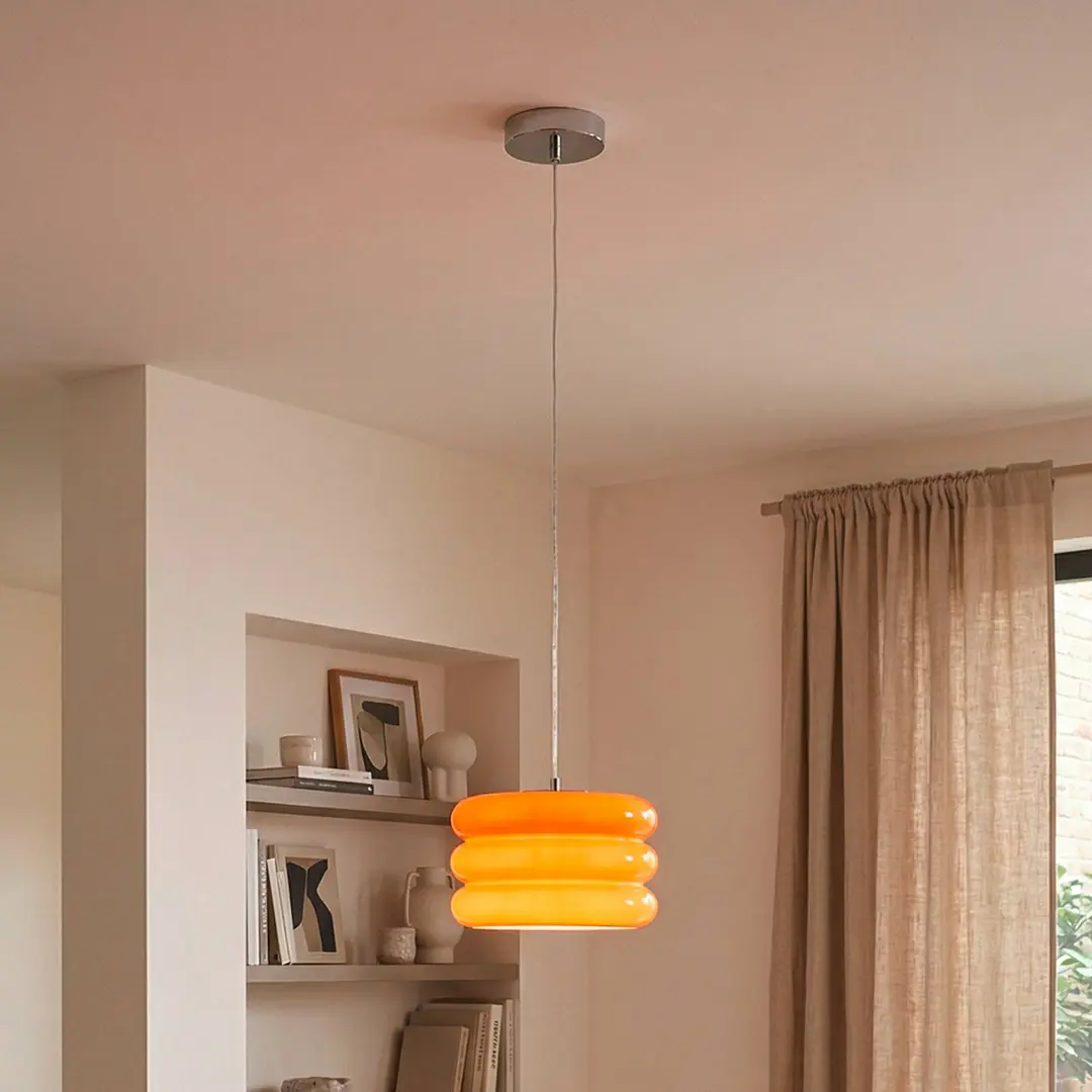 EGLO Hängeleuchte Tortora, orange, Ø 20 cm, Glas, E27