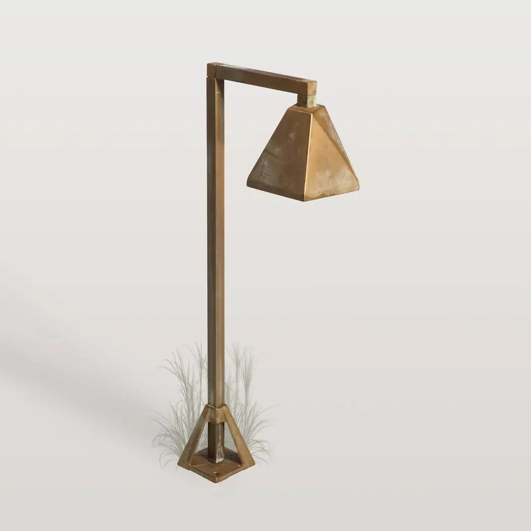 Moretti Luce LED-Sockelleuchte Silva Edge, 50 x 19 cm, messing antik