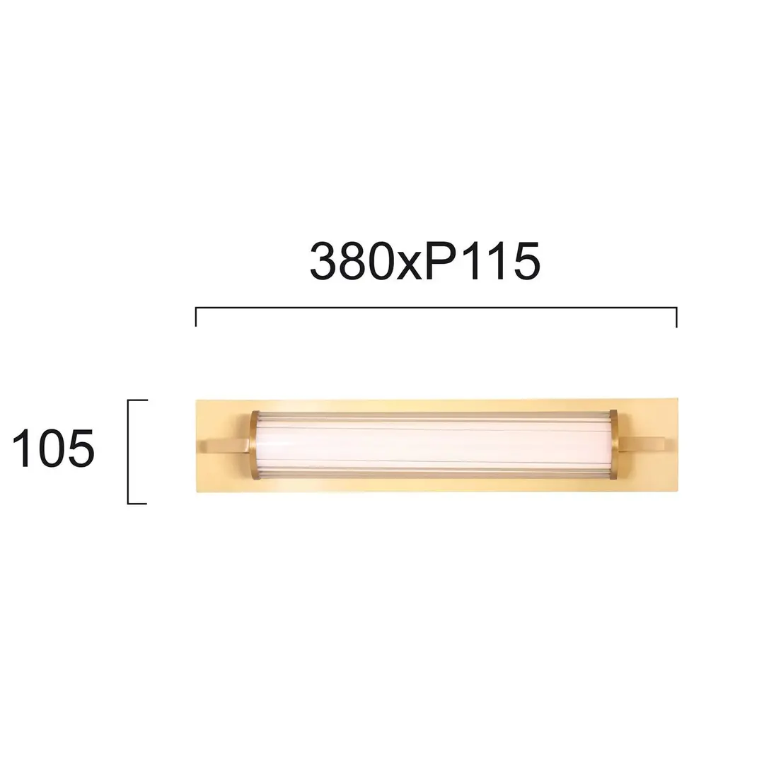 Viokef LED-Wandlampe Frida, Glas, weiß/gold, röhrenförmig