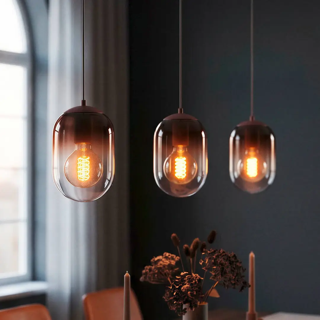 EGLO Hängeleuchte Lequile, 3-flammig, braun, Glas, E27