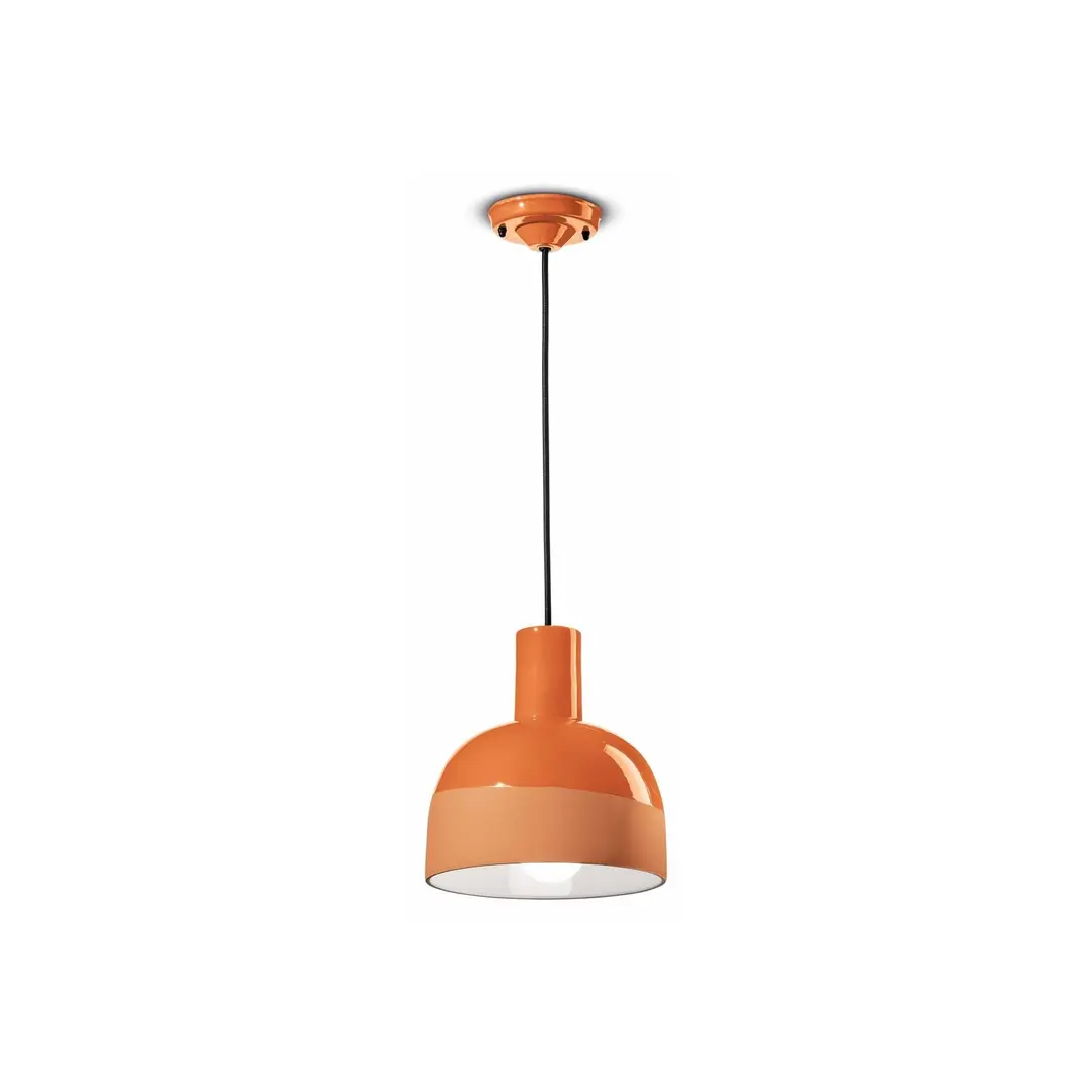 Ferroluce Hängeleuchte Caxixi aus Keramik, orange