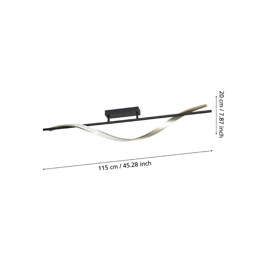 EGLO LED-Deckenlampe CONAPRATO, schwarz/messing, 115 cm, CCT