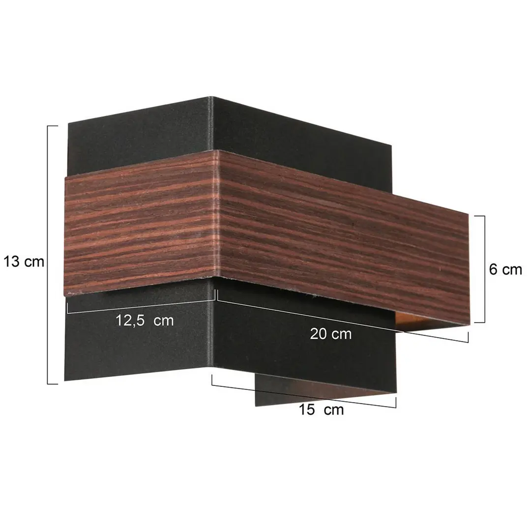 Steinhauer Wandleuchte Muro 3368, Holzoptik, up/down, G9, 2.700 K