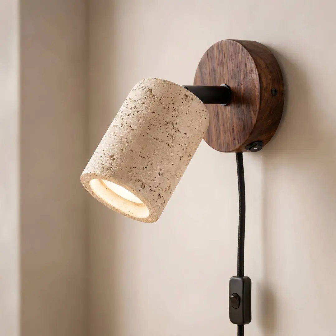 Lucande Wandstrahler Carlotta, Ø 10 cm, beige, Beton, GU10
