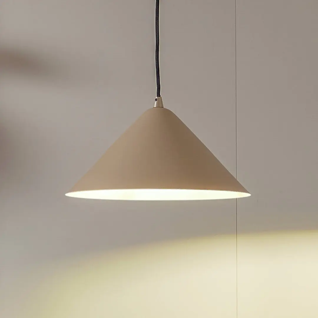 Lindby Hängeleuchte Clarine, beige, Ø 32 cm, Metall