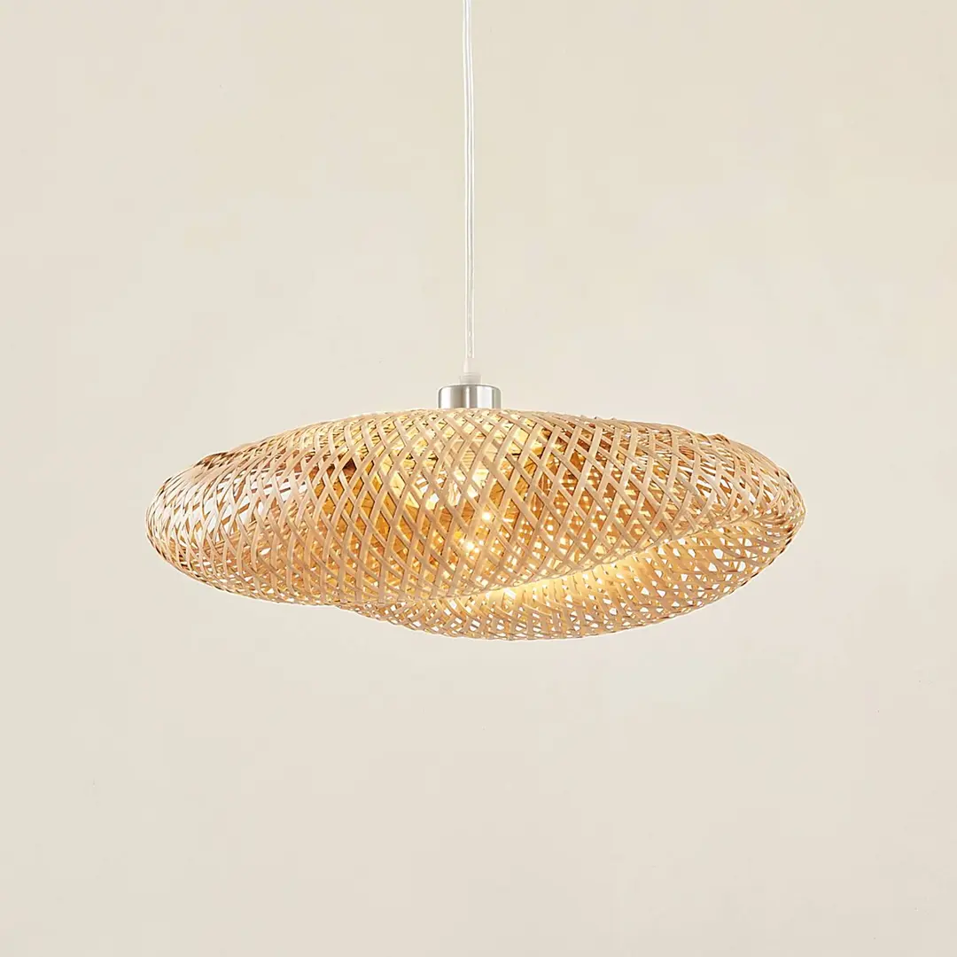 Lindby Hängeleuchte Eleane, Bambus, natur, Ø 50 cm