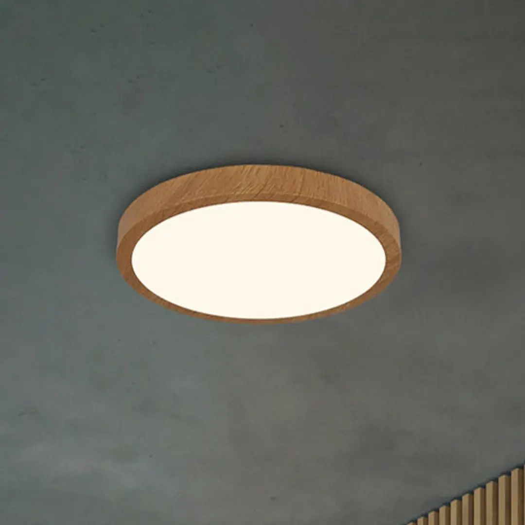 Briloner LED-Deckenlampe Runa Wood Holzoptik 3.000 K Ø38cm