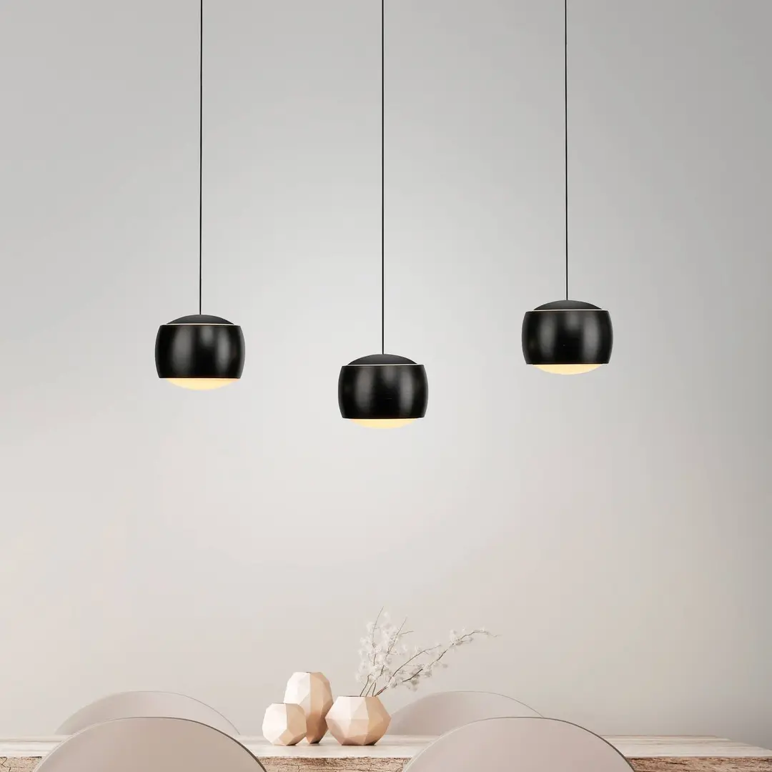 JUST LIGHT. GmbH JUST LIGHT. LED-Hängelampe Ballini, schwarz, 3-fl., Switchmo