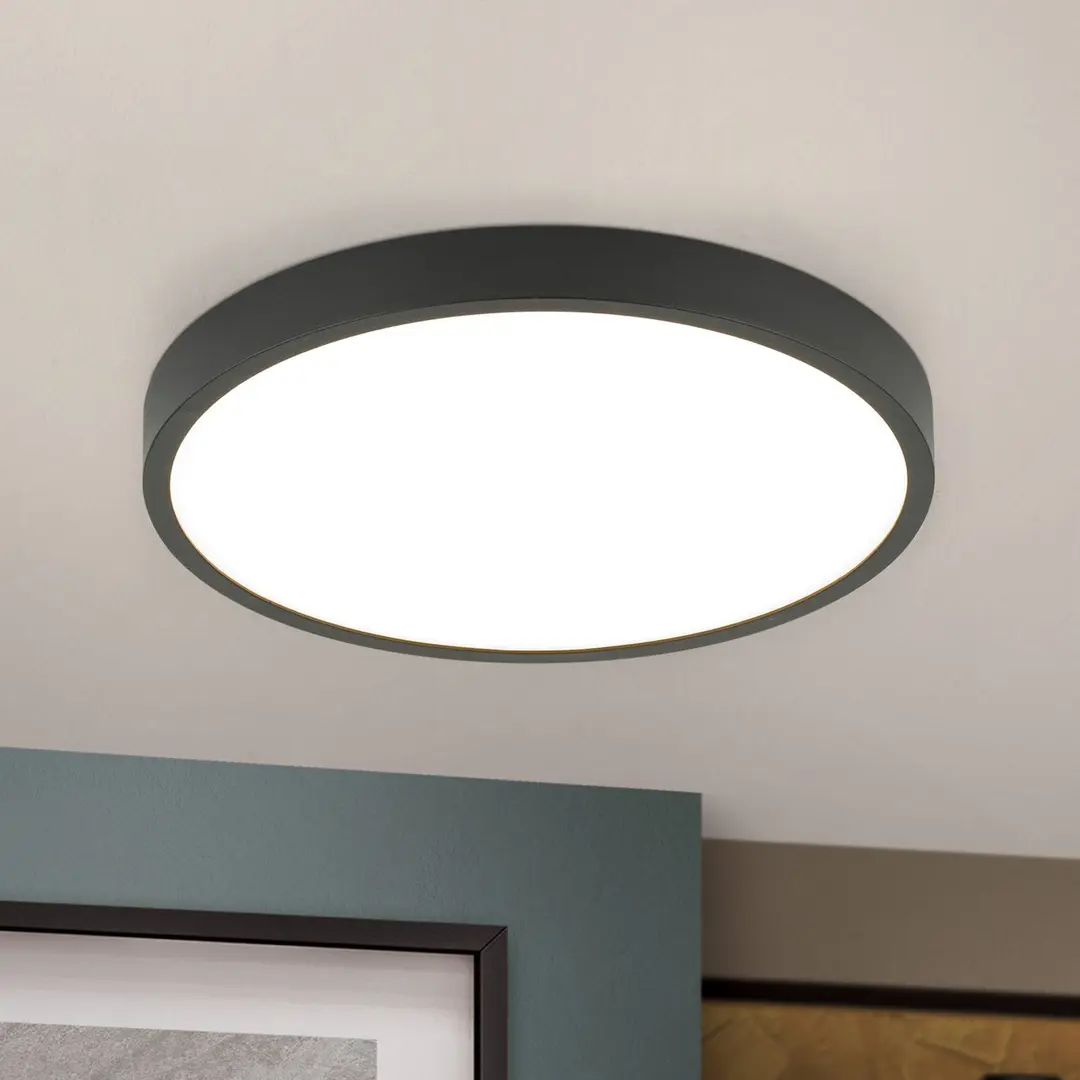 Orion LED-Deckenleuchte Bully in Schwarz, 3.000 K, Ø24cm