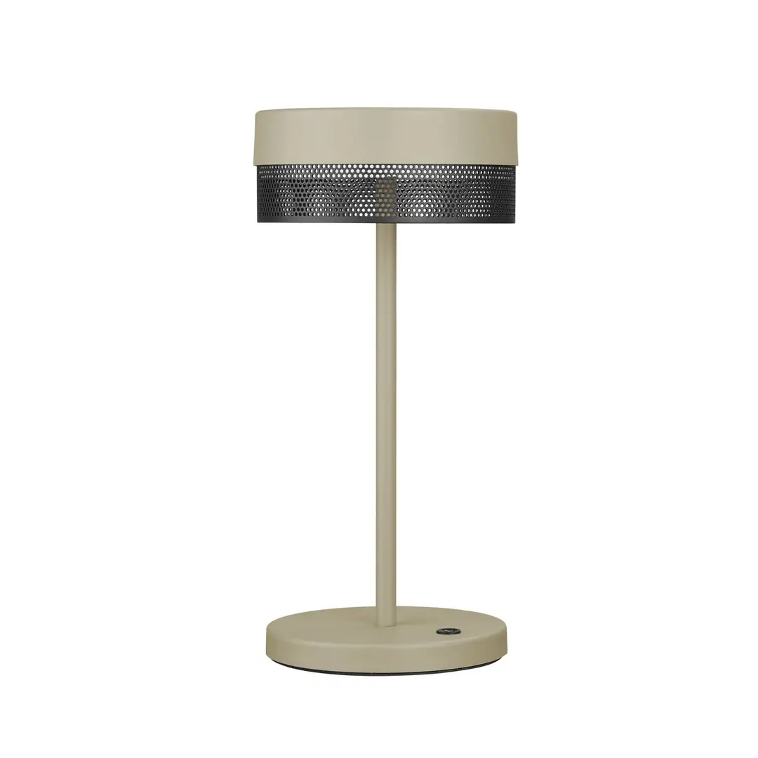 HELL LED-Tischleuchte Mesh Akku, Höhe 30cm sand/schwarz