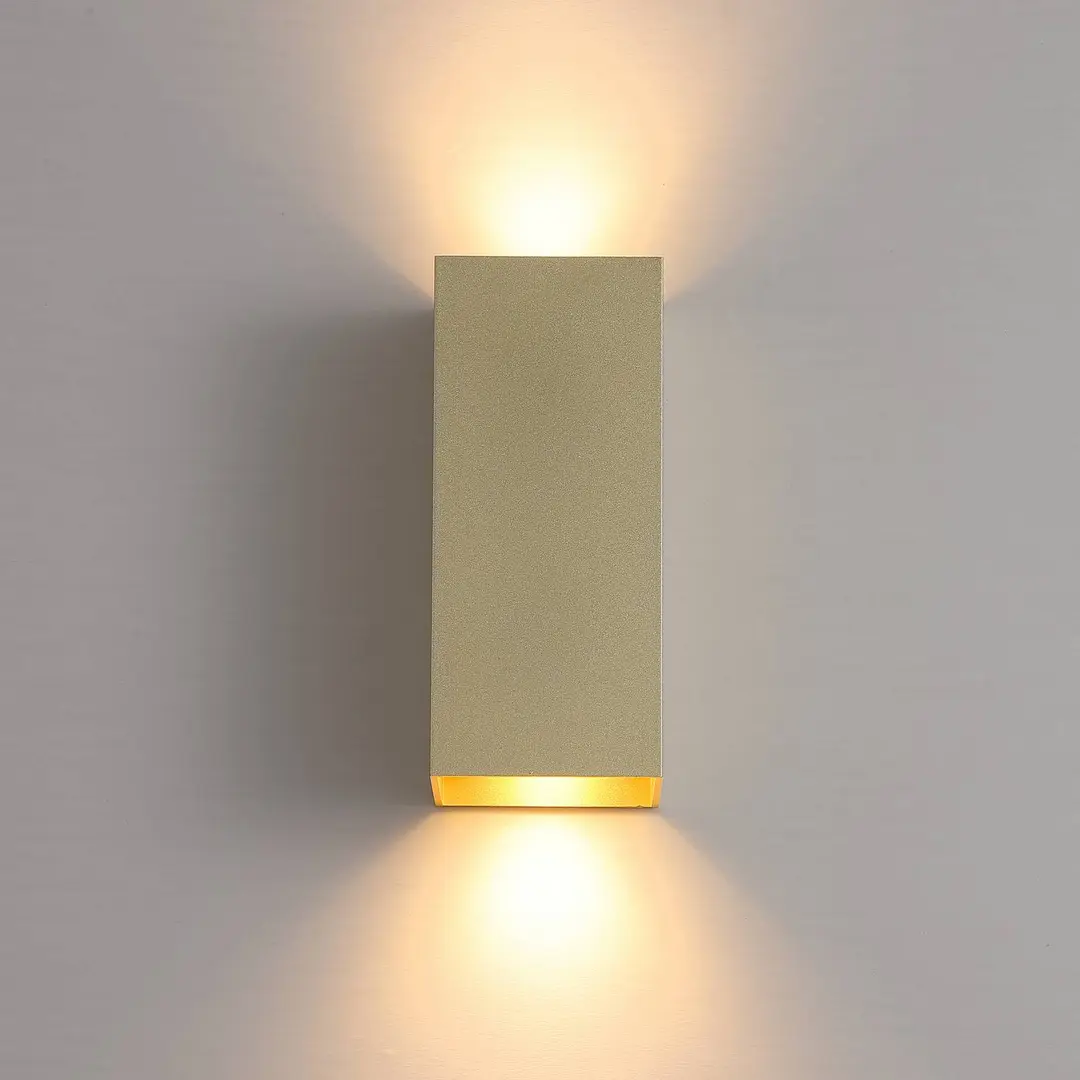 Searchlight Wandlampe London Square, goldfarben, Höhe 15 cm, 2-flg.