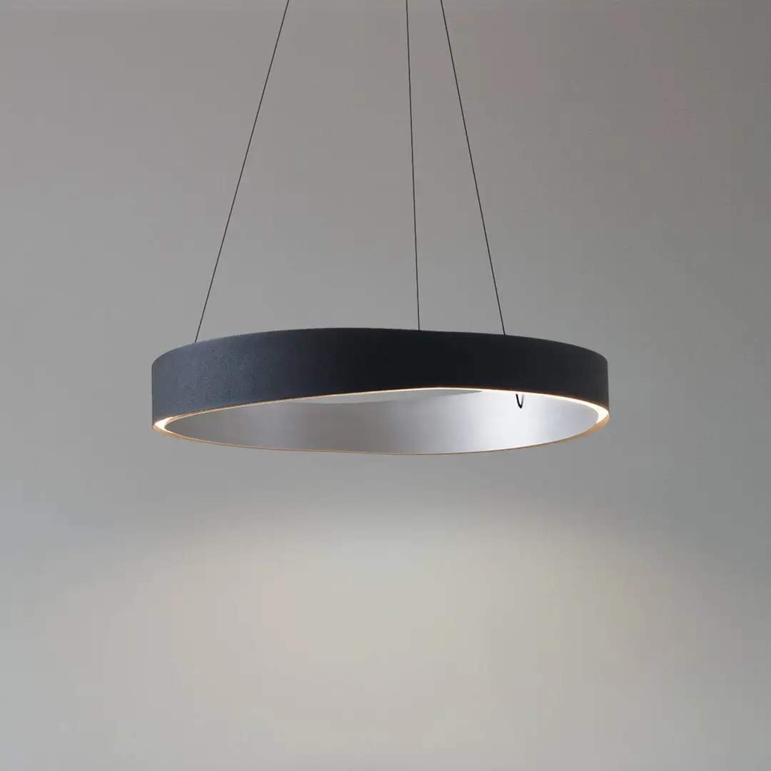Lucande LED-Hängeleuchte Daelor, schwarz/alu, CCT, dimmbar