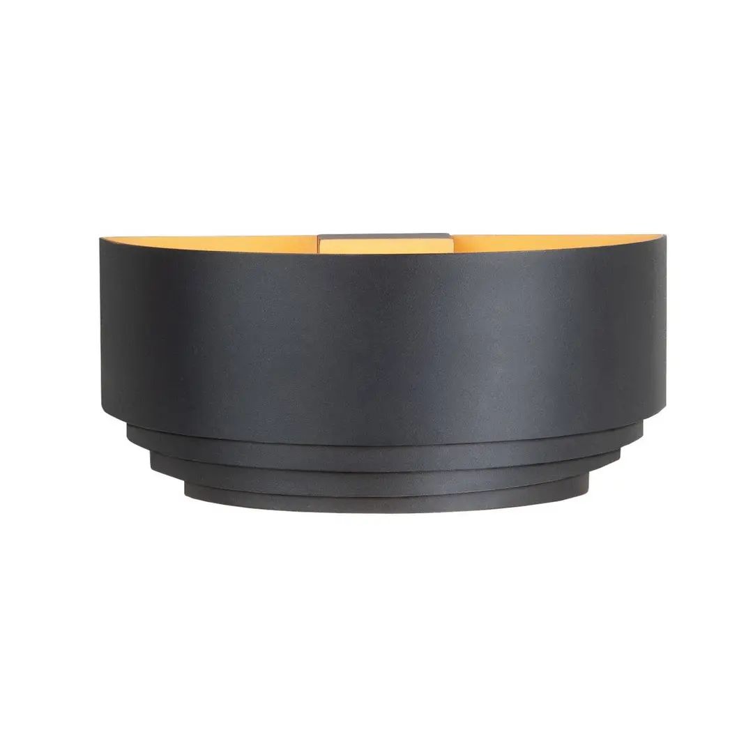 Highlight Wandleuchte Elena, schwarz, Breite 30 cm, Aluminium, E14