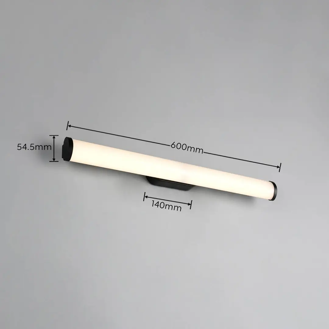 Trio Lighting LED-Wandlampe Ernesto, schwarz, Breite 60 cm, 3.000 K, IP44