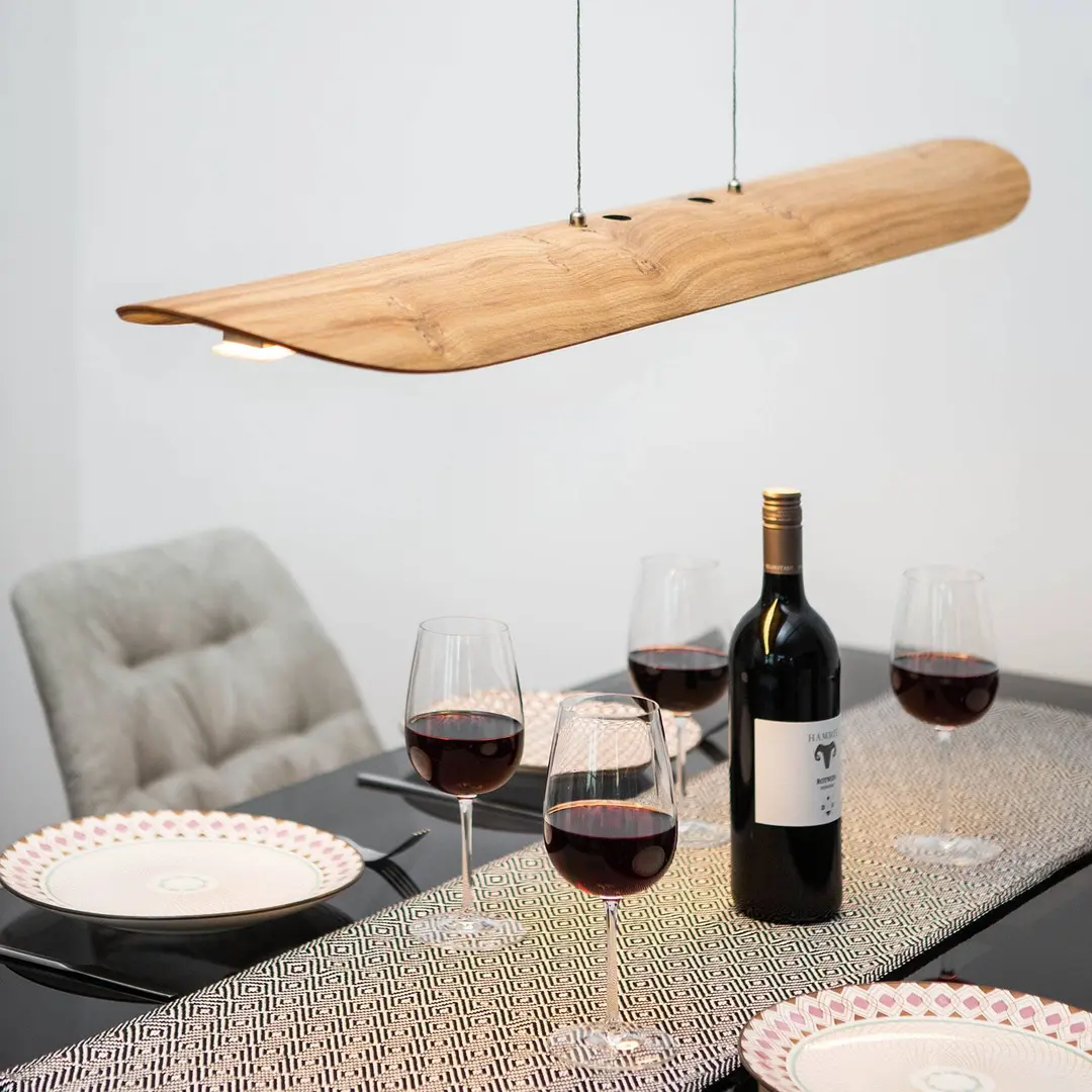 Elobra LED-Pendelleuchte Colombia XL, Asteiche natur